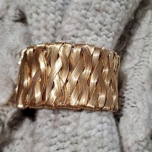 Gold tone wire bangle bracelet